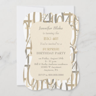 Big 40 Gold Geburtstagsparty Einladung