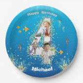 Big 4th Birthday FotoCollage unter dem Meer Pappteller (Vorderseite)