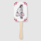 Big 4th Birthday Girl Foto Collage Pink Blume Fächer (Vorderseite)