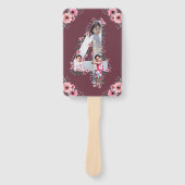 Big 4th Birthday Girl Foto Collage Pink Blume Fächer (Vorderseite)