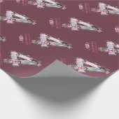 Big 4th Birthday Girl Foto Collage Pink Blume Geschenkpapier (Ecke)