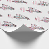 Big 4th Birthday Girl Foto Collage Pink Blume Geschenkpapier (Ecke)