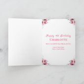 Big 4th Birthday Girl Foto Collage Pink Blume Karte (Innenseite)