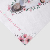 Big 4th Birthday Girl Foto Collage Pink Blume Seidenpapier (Ausschnitt)