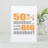 Big 50. Geburtstag Karte (Stehend Vorderseite)