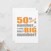 Big 50. Geburtstag Karte (Vorderseite/Rückseite Beispiel)