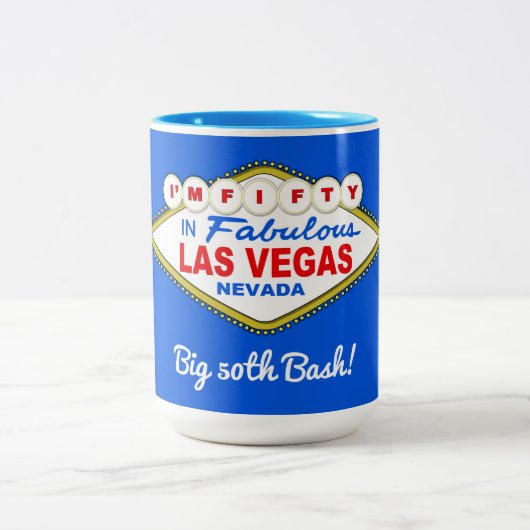 Big 50. Geburtstag Las Vegas Tasse (Mittel)