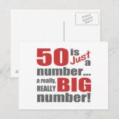 Big 50. Geburtstag Postkarte (Vorne/Hinten)
