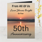 BIG 50-jähriges Jubiläum aller Liebe Shines hell Karte (Gelbe Blume)