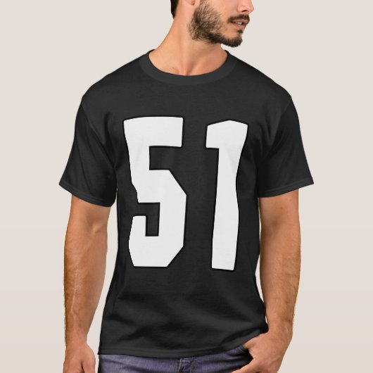 Big 51 Jersey Nummer 51 Uniform Größter Lüfterfavo T-Shirt (Vorderseite)