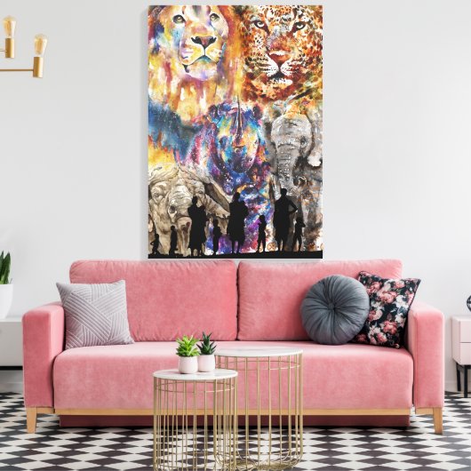 Big 5 - Afrika Leinwanddruck (Insitu (Wohnzimmer))