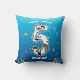 Big 5th Birthday FotoCollage unter dem Meer Kissen