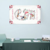 Big 5th Birthday Girl Foto Collage Pink Blume Banner (Messeveranstaltung)