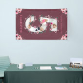 Big 5th Birthday Girl Foto Collage Pink Blume Banner (Messeveranstaltung)
