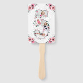 Big 5th Birthday Girl Foto Collage Pink Blume Fächer (Vorderseite)