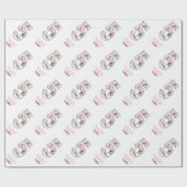 Big 5th Birthday Girl Foto Collage Pink Blume Geschenkpapier (Flach)