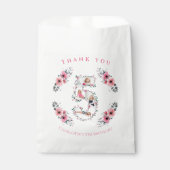 Big 5th Birthday Girl Foto Collage Pink Blume Geschenktütchen (Vorderseite)