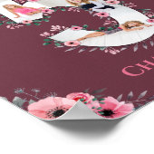 Big 5th Birthday Girl Foto Collage Pink Blume Poster (Ecke)