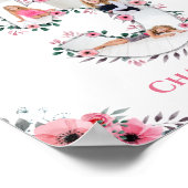 Big 5th Birthday Girl Foto Collage Pink Blume Poster (Ecke)