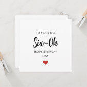 Big 6-Oh 60. Geburtstagskarte Karte (Vorderseite/Rückseite Beispiel)