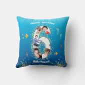 Big 6th Birthday Foto Collage unter dem Meer Kissen (Rückseite)