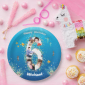 Big 6th Birthday Foto Collage unter dem Meer Pappteller (Party)