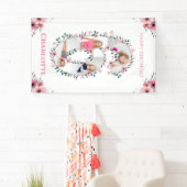 Big 6th Birthday Girl Foto Collage Pink Blume Banner (Insitu)