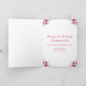 Big 6th Birthday Girl Foto Collage Pink Blume Karte (Innenseite)