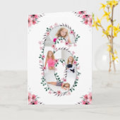 Big 6th Birthday Girl Foto Collage Pink Blume Karte (Gelbe Blume)