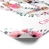 Big 6th Birthday Girl Foto Collage Pink Blume Poster (Ecke)