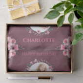 Big 6th Birthday Girl Foto Collage Pink Blume Seidenpapier (Geschenk)