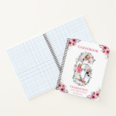 Big 6th Birthday Girl Foto Pink Blume Gästebuch Notizblock (Innenseite)