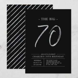 Big 70 | Silver & Black 70. Geburtstagsparty Einladung
