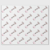 Big 7th Birthday Girl Foto Collage Pink Blume Geschenkpapier (Flach)