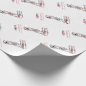 Big 7th Birthday Girl Foto Collage Pink Blume Geschenkpapier (Ecke)