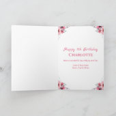 Big 7th Birthday Girl Foto Collage Pink Blume Karte (Innenseite)