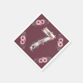 Big 7th Birthday Girl Foto Collage Pink Blume Serviette (Ecke)