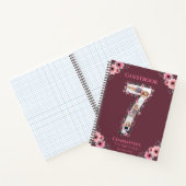 Big 7th Birthday Girl Foto Pink Blume Gästebuch Notizblock (Innenseite)