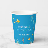 Big 7th under Sea Birthday Foto Collage Pappbecher (Rückseite)