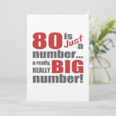 Big 80. Geburtstag Karte (Stehend Vorderseite)