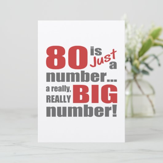 Big 80. Geburtstag Karte (Stehend Vorderseite)