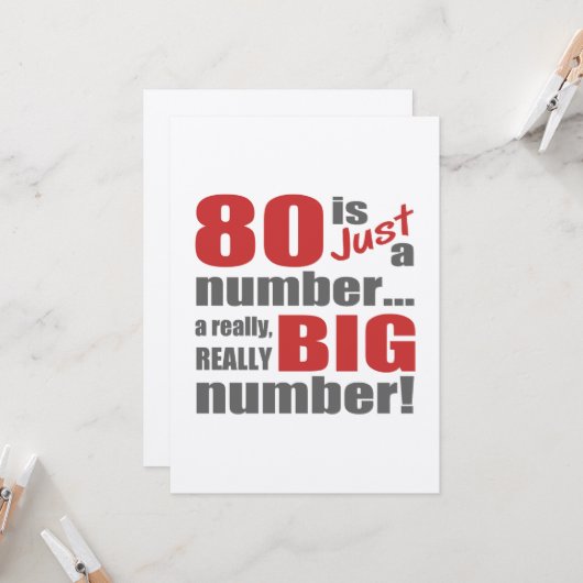 Big 80. Geburtstag Karte (Vorderseite/Rückseite Beispiel)