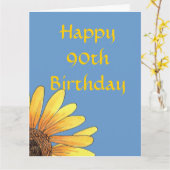 Big 90. Geburtstagskarte Karte (Gelbe Blume)