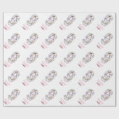 Big 9th Birthday Girl Foto Collage Pink Blume Geschenkpapier (Flach)