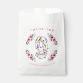 Big 9th Birthday Girl Foto Collage Pink Blume Geschenktütchen (Vorderseite)