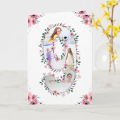 Big 9th Birthday Girl Foto Collage Pink Blume Karte (Gelbe Blume)