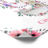 Big 9th Birthday Girl Foto Collage Pink Blume Poster (Ecke)