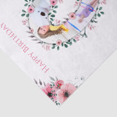 Big 9th Birthday Girl Foto Collage Pink Blume Seidenpapier (Ausschnitt)