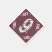 Big 9th Birthday Girl Foto Collage Pink Blume Serviette (Ecke)