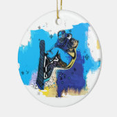 Big Air springt! - Snowboarden Keramik Ornament (Links)